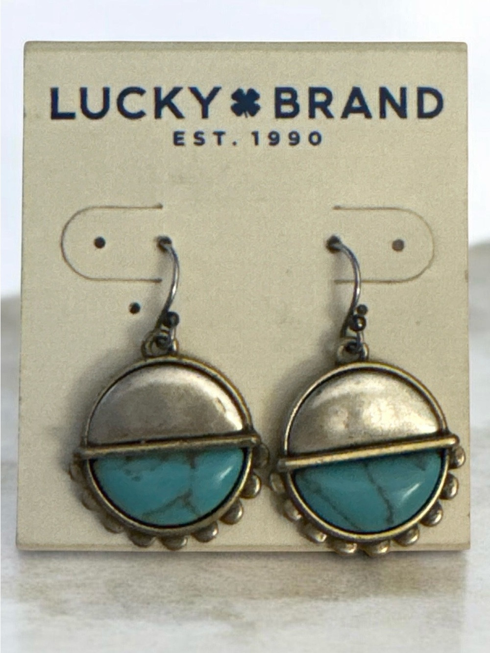Lucky Brand Antique Gold-Tone Earrings with Turquoise Accent